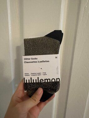 NWT lululemon athletica Glitter Socks - black